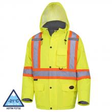 Pioneer V1150160-2XL - Waterproof Quilted Safety Parkas - 300D Polyurethane Coated Oxford Polyester