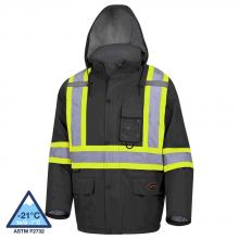 Pioneer V1150170-2XL - Waterproof Quilted Safety Parkas - 300D Polyurethane Coated Oxford Polyester