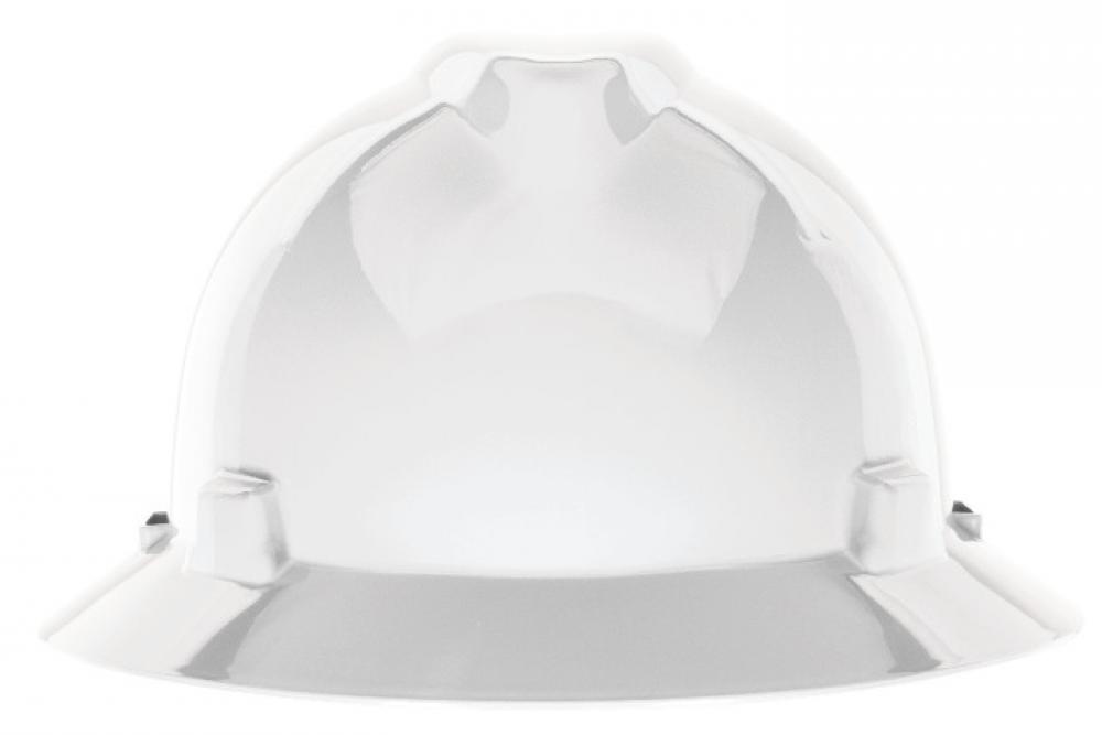 V-Gard Slotted Full-Brim Hat, White, w/Fas-Trac III Suspension - 475369