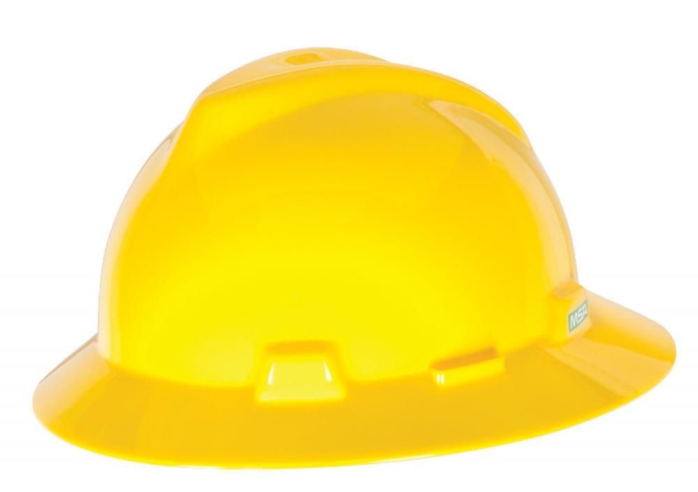 V-Gard Slotted Full-Brim Hat, Yellow, w/Fas-Trac III Suspension - 475366