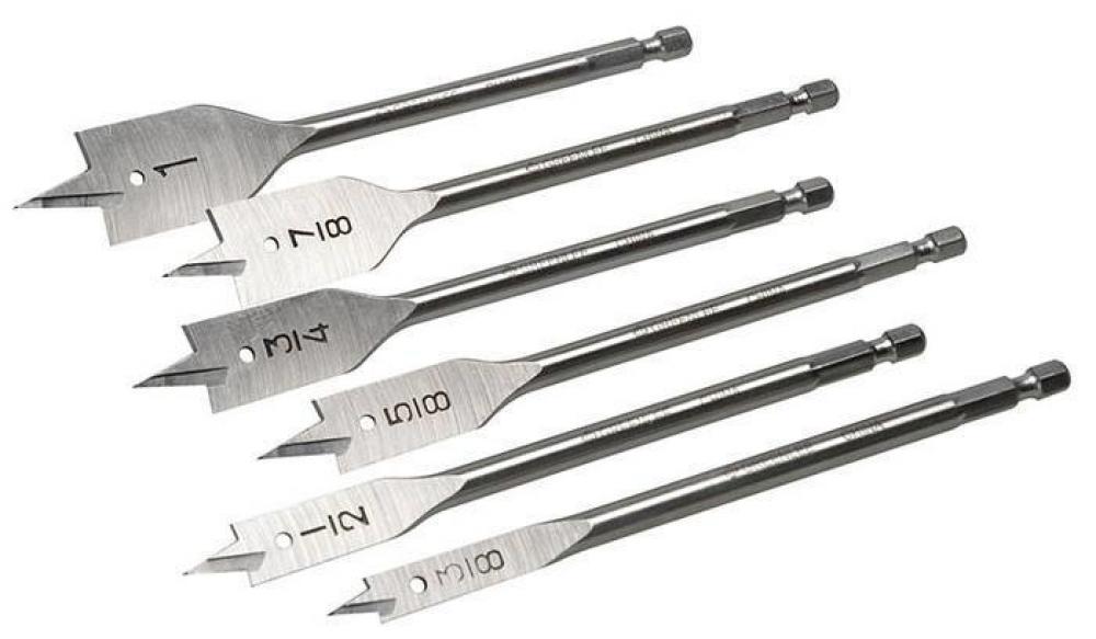 6-Piece Spade Bit Set, 3/8&#34; - 1&#34;<span class=' ItemWarning' style='display:block;'>Item is usually in stock, but we&#39;ll be in touch if there&#39;s a problem<br /></span>