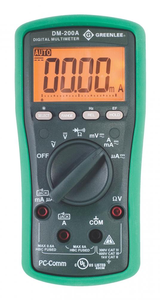 6,000-Count Digital Multimeter, 1000V, 8A (DM-200A)