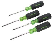 Greenlee 0353-01C - 4-Piece Square-Recess Tip Driver Set, Contains - #0 x 4", #1 x 4", #2 x 4", & #3 x 4"